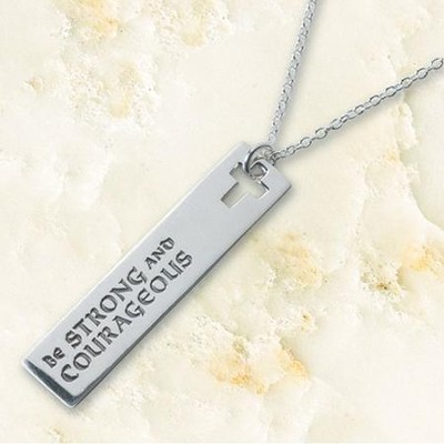 Be Strong and Courageous Sterling Silver Pendant   - 