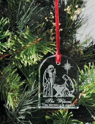 Personalized Crystal Nativity Ornament   - 