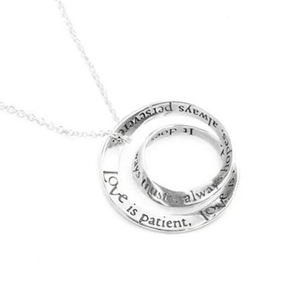 Love Is Patient Double Mobius Necklace, Sterling   - 