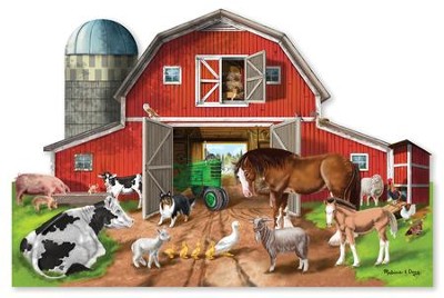 Busy Barn Shaped Floor Puzzle, 32 pieces  - 