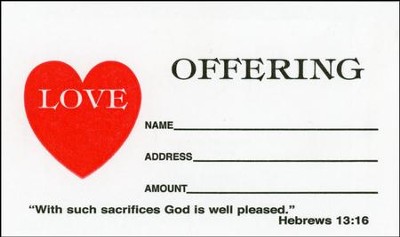 Love Offering Envelopes, Hebrews 13:16, 4.25 inch x 2.125  inch, Small, Package of 100  - 
