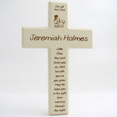 Personalized, Little One, Small Cross, Cream      - 