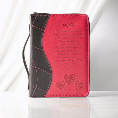 ESLove, 1 Cor. 13, Bible Cover Large, Pink   - 