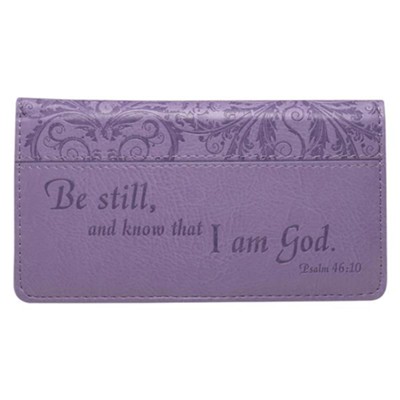 Be Still, Purple Checkbook Cover     - 
