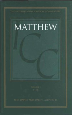 Matthew 1-7, International Critical Commentary   -     By: W.D. Davies
