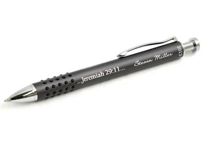 Personalized, Jeremiah 29:11 Graduation Gray Metal Pen with Grip  - 