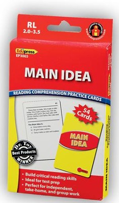 Reading Comprehension Practice Cards: Main Idea, Red Level  - 