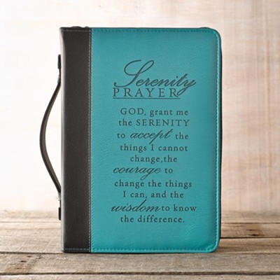 LuxLeather Serenity Prayer Bible Cover, Large   - 