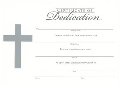 Embossed Cross--Flat Dedication Certificate/6           - 