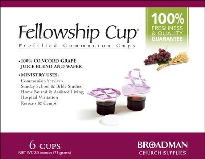 Fellowship Cup Prefilled Communion Cups, Box of 6  - 