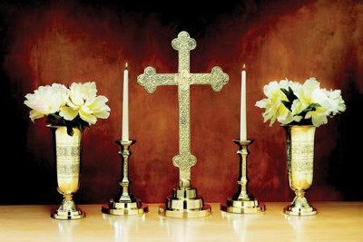 Filigree Brass Altar Set   - 