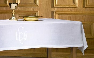 Linen Altar Frontal, with IHS Design   - 