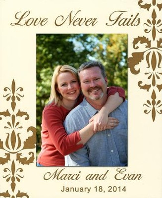 Personalized, Photo Frame, Love Never Fails, 5x7, White   - 