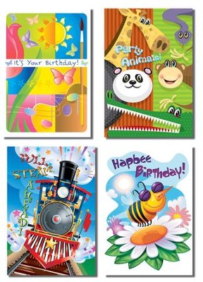 Mixed Graphics Birthday for Kids Cards, Box of 12  - 
