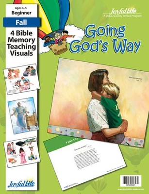 Going God's Way Beginner (ages 4 & 5) Bible Memory Verse Visuals  - 