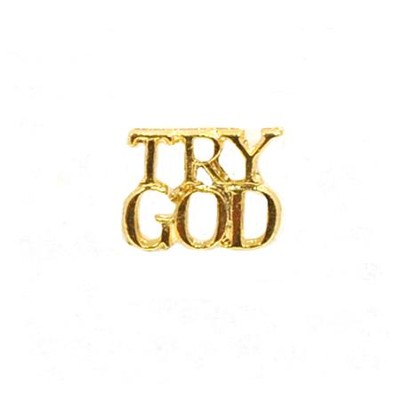 Try God Lapel Pin, Gold Plated  - 