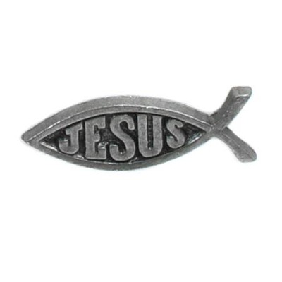 Jesus Fish Lapel Pin, Silver  - 