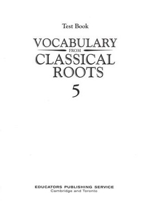 Vocabulary from Classical Roots Blackline Master Test: Book 5 (Homeschool Edition)  - 