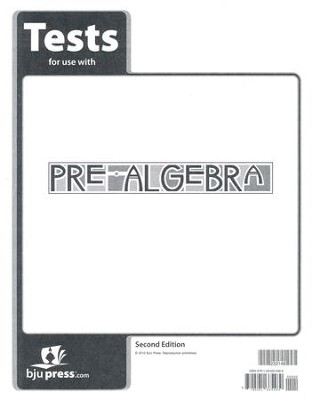 BJU Press Pre-Algebra Grade 8 Tests Packet (Second Edition)  - 
