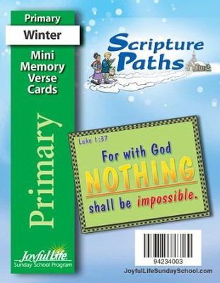 Scripture Paths Primary (Grades 1-2) Mini Memory Verse Cards  - 