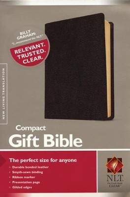 NLT Compact Gift Bible-Bonded Leather, Black  - 