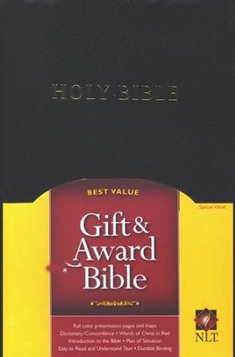 NLT Gift and Award Bible, Imitation Leather, Black   - 