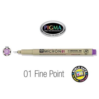 PIGMA Micron 01, Fine Bible Note Pen/Underliner, Violet   - 