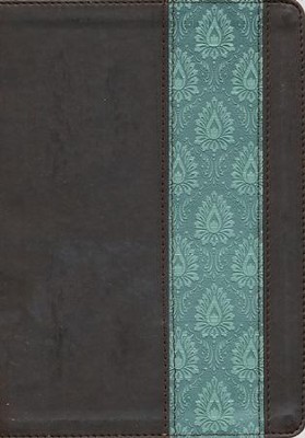 NKJV Life Application Study Bible, TuTone Dark Brown / Teal Imitation Leather -