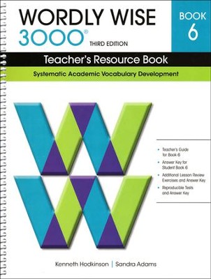 Wordly Wise 3000 Teacher's Resource Bk 6, 3rd Edition  - Slightly Imperfect (Homeschool Edition)  -     By: Kenneth Hodkinson, Sandra Adams
