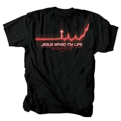 Life Line, Jesus Saved My Life Shirt, Black, Medium  - 
