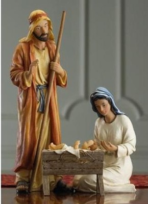 Real Life Nativity Holy Family 4-piece Set 10-inch Size   - 