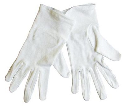 Gloves, White, Medium  - 