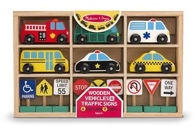 Wooden Vehicles and Traffic Signs   - 