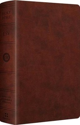 ESV Large Print Personal Size Bible--soft leather-look, chestnut  - 