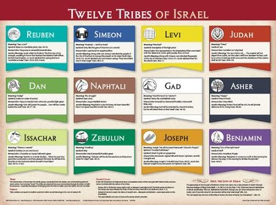 Twelve Tribes of Israel Laminated Wall Chart   - 