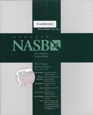 NASB Wide-Margin Reference Bible, Goatskin, black  - 