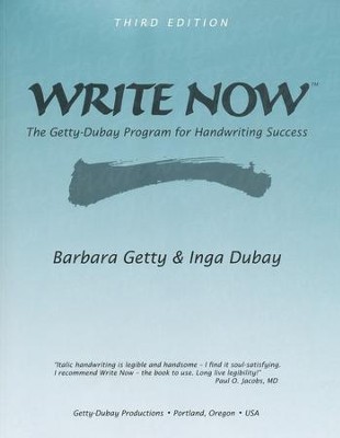 WRITE NOW Getty-Dubay Handwriting Program, 3rd Edition   -     By: Barbara Getty & Inga Dubay
