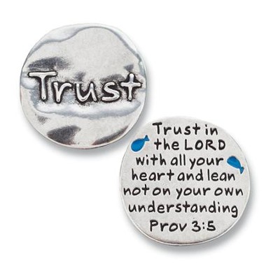 Scripture Pocket Reminder Token, Trust, Proverbs 3:5  - 
