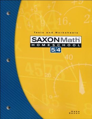 Saxon Math 5/4 Tests and Worksheets, 3rd Edition    - 