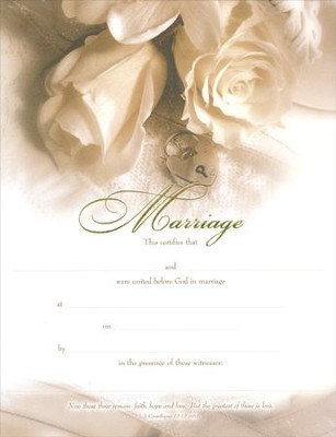 Roses, Embossed Marriage Certificates, 6                     - 