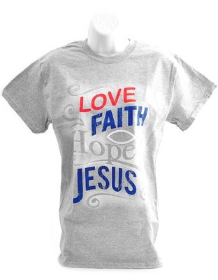 Love Jesus Shirt, Gray, Large  - 