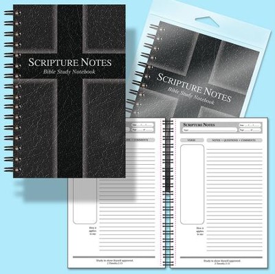 Scripture Notes Bible Study Notebook - Black  - 