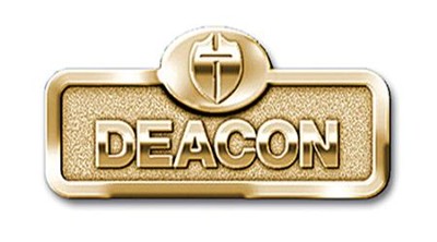 Deacon Badge with Cross, Brass                   - 