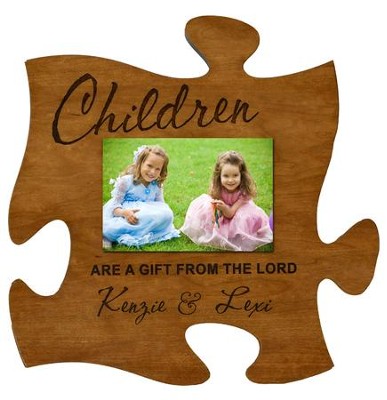 Personalized, Photo Frame, Puzzle, Cherry, Children are a Gift From the Lord, Cherry  - 