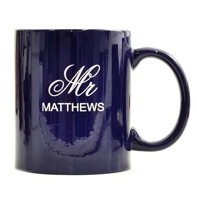 Personalized, Ceramic Mug, Mr and Mrs, Dark Blue   - 