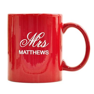 Personalized, Ceramic Mug, Mr and Mrs, Red    - 