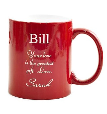 Personalized, Ceramic Mug, Your Love, Red   - 