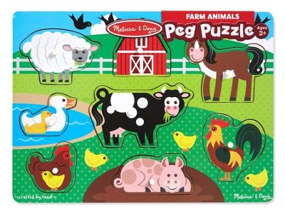 Farm Animals 8-Piece Peg Puzzle   - 