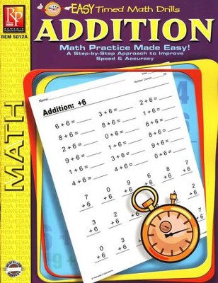 Easy Timed Math Drills: Addition   - 