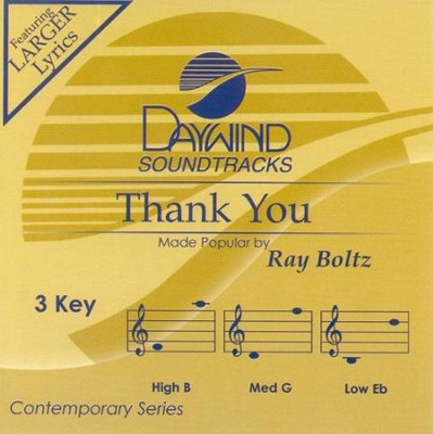Thank You, Accompaniment CD   -     By: Ray Boltz
